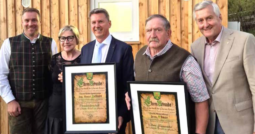 Ehrenbürgerschaft für LH Daniel Fellner Goldene Wappennadel für GR Franz Ebner